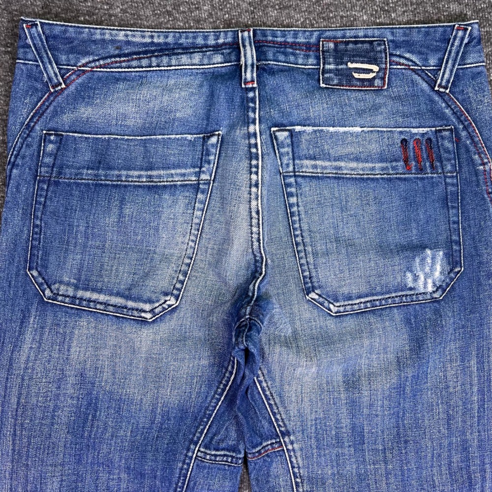Diesel Jeans Mens 34x27 Blue Grunge Baggy Straight Y2K Button Fly‎ Hemmed Retro - Picture 13 of 16